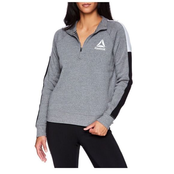 Reebok Turtleneck Half Zip Fleece Sweatshirt - Picture 1 of 8